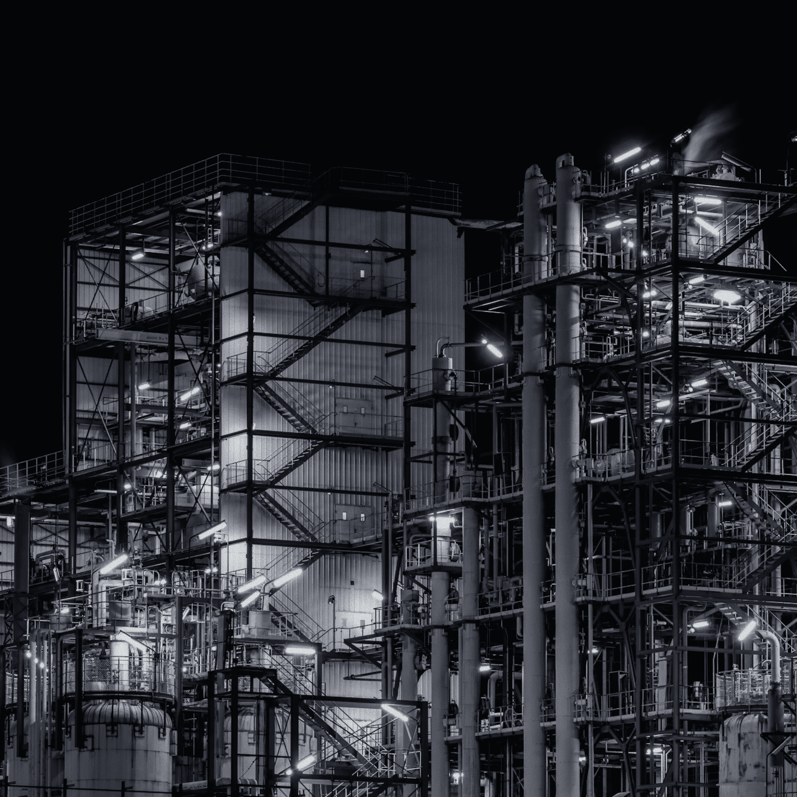 Industrial facility at night